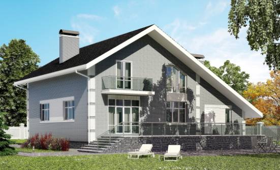 190-006-Л Проект двухэтажного дома мансардой и гаражом, средний домик из арболита Минск | Проекты домов от House Expert