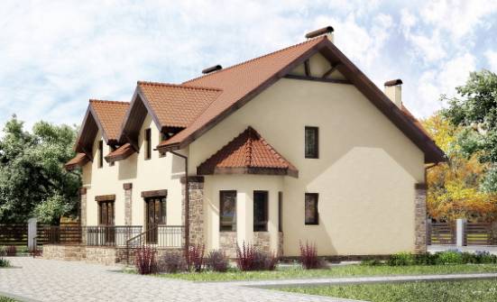 240-001-П Проект двухэтажного дома с мансардным этажом, уютный домик из теплоблока Минск | Проекты домов от House Expert