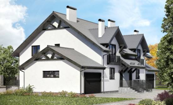 290-003-П Проект двухэтажного дома мансардный этаж, классический загородный дом из бризолита Минск | Проекты домов от House Expert