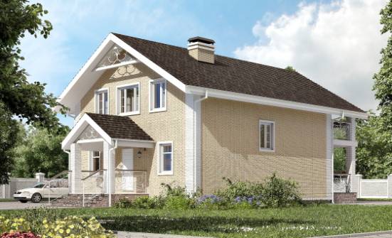 150-007-Л Проект двухэтажного дома мансардой, современный домик из твинблока Минск | Проекты домов от House Expert